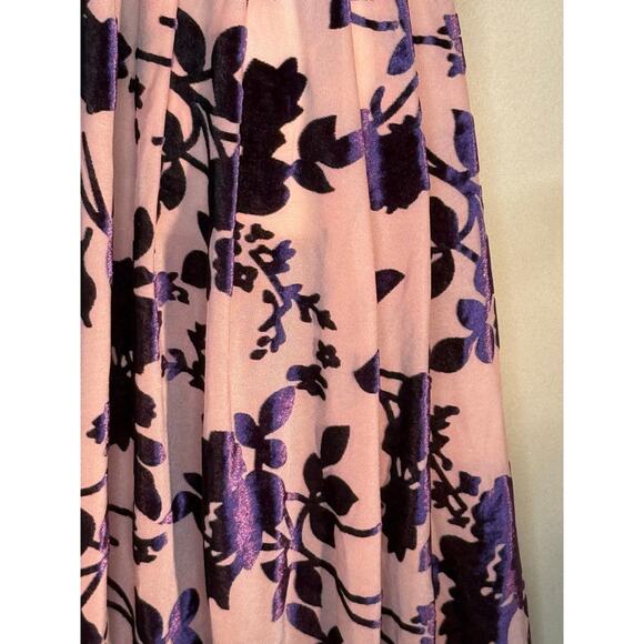 Unique Vintage Royal Purple and Tan Velvet Burnout Tallulah Duster M 6 8 NWOT - Picture 8 of 11